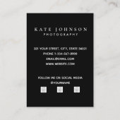 白黒カスタム写真テンプレート 名刺 (裏面)