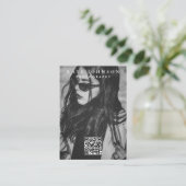 白黒カスタム写真テンプレート 名刺 (スタンド正面)