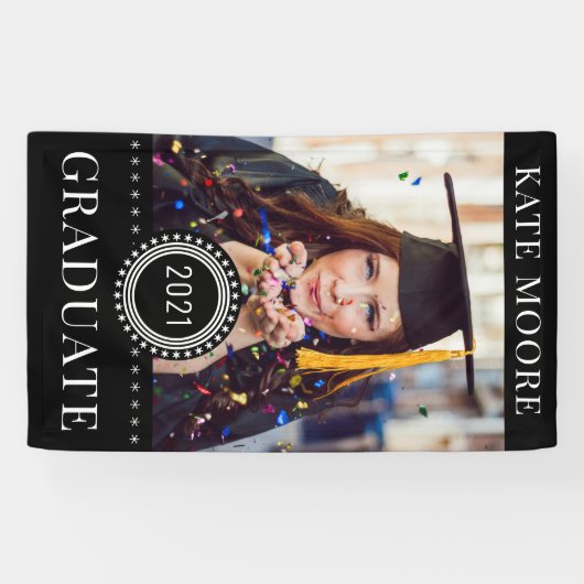 白黒カスタム写真卒業 横断幕 (横)