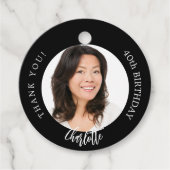 白黒カスタム写真感謝していユー誕生日 フェイバータグ (正面)