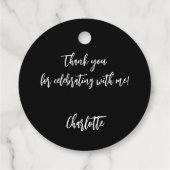 白黒カスタム写真感謝していユーSweet 16 フェイバータグ (裏面)