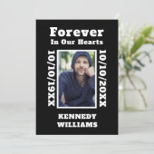 白黒カスタム写真Forever In Ourハート サンキューカード (スタンド正面)