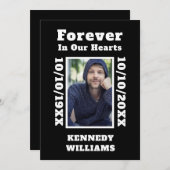 白黒カスタム写真Forever In Ourハート サンキューカード (正面/裏面)