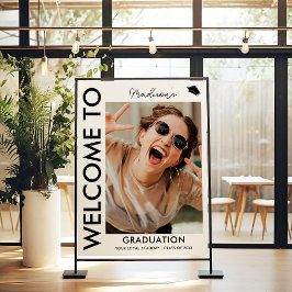 白黒カスタム卒業ウェルカムサイン写真