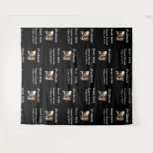 白黒カスタム卒業パーティー写真の背景 タペストリー (正面(横))