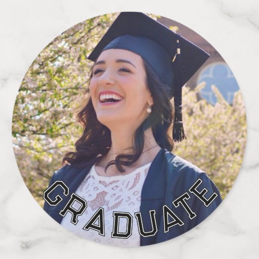 白黒カスタム卒業式パーティーテーブル コンフェッティ (ラージ正面)