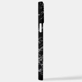 白黒カスタム大理石の石のストライプパターン iPhoneケース (右側面)