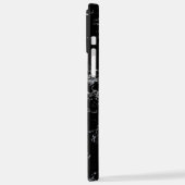 白黒カスタム大理石の石のストライプパターン iPhoneケース (左側面)