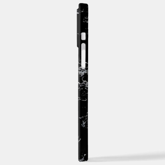 白黒カスタム大理石の石のストライプパターン iPhoneケース (左側面)