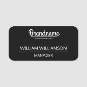 白黒カスタム従業員ロゴ 名札 (正面)