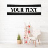 白黒カスタム文字ストライプ 横断幕 (インサイチュ)