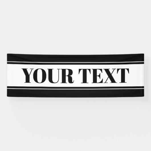 白黒カスタム文字ストライプ 横断幕 (横)