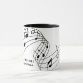 白黒カスタム文字音楽先生/学生 マグカップ (中央)
