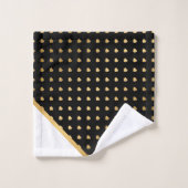 白黒カスタム金ゴールドハートバスルーム用タオルセット バスタオルセット (ウォッシュタオル)