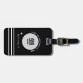 白黒カスタム飛行機旅行 ラゲッジタグ (正面横)