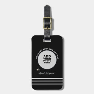 白黒カスタム飛行機旅行 ラゲッジタグ