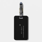 白黒カスタム飛行機旅行 ラゲッジタグ (裏面縦)