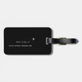 白黒カスタム飛行機旅行 ラゲッジタグ (裏面横)