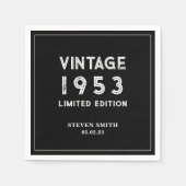 白黒カスタム1953年70誕生日 スタンダードカクテルナプキン (正面)