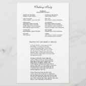 白黒カソリッエレガントク結婚式 プログラム 便箋 (裏面)