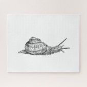 白黒カタツムリスケッチパズル ジグソーパズル (横)