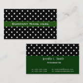 白黒カッコいい水玉模様グリーンビジネスca 名刺 (正面/裏面)