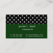 白黒カッコいい水玉模様グリーンビジネスca 名刺 (裏面)
