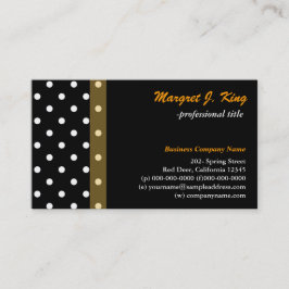 白黒カッコいい水玉模様プロファイルカード 名刺