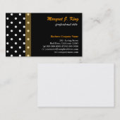 白黒カッコいい水玉模様プロファイルカード 名刺 (正面/裏面)