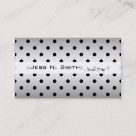 白黒カッコいい水玉模様プロファイルカード 名刺