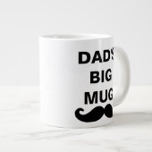 白黒カッコいい父の日のパパの大きい ジャンボコーヒーマグカップ (正面右)