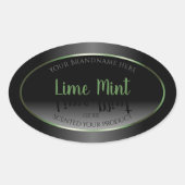 白黒カッコいい製品ラベルの緑の枠 楕円形シール (正面)