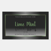 白黒カッコいい製品ラベルの緑の枠 長方形シール (正面)