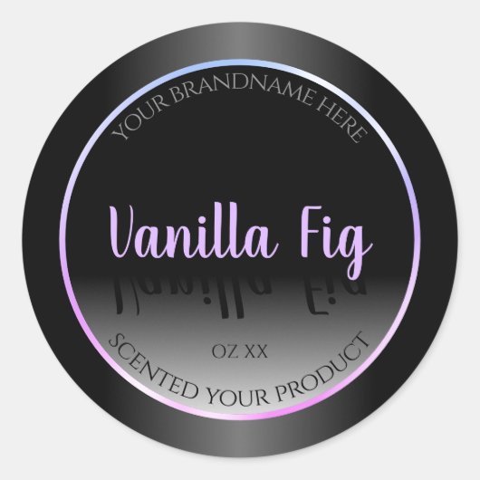 白黒カッコいい製品ラベル発光フレーム ラウンドシール (正面)