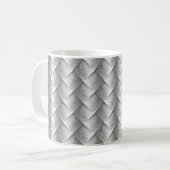 白黒カッコいい金属製織パターン コーヒーマグカップ (正面左)