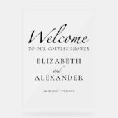 白黒カップルのシャワーアクリルウェルカムサイン アクリルサイン (正面)