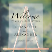 白黒カップルのシャワーアクリルウェルカムサイン アクリルサイン (ニュートラル)