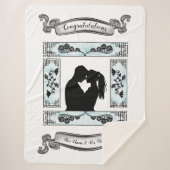 白黒カップルの美しいシルエット シェルパブランケット (正面)