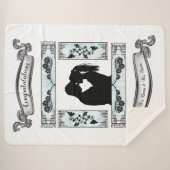 白黒カップルの美しいシルエット シェルパブランケット (正面(横))