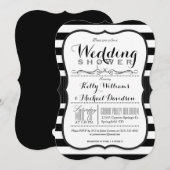 白黒カップルウェディングシャワー 招待状 (正面/裏面)