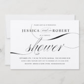 白黒カップルエレガントシャワー 招待状 (正面)