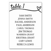 白黒カップルハート結婚ズ テーブルナンバー (正面)