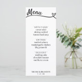 白黒カップルハート結婚披露宴 メニュー (スタンド正面)