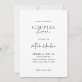 白黒カップルブライダルシャワー 招待状 (正面)