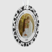 白黒カップル初めてのクリスマス 婚約した オーナメント (正面)