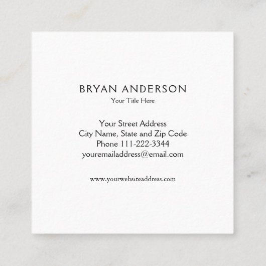 白黒カデュース記号 スクエア名刺 (裏面)