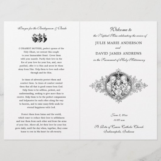 白黒カトリック中南米マス結婚式 プログラム (正面)