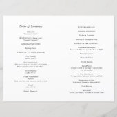 白黒カトリック結婚式 プログラム (裏面)