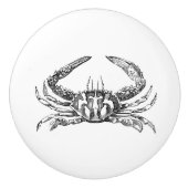 白黒カニのヴィンテージの芸術 セラミックノブ (正面)