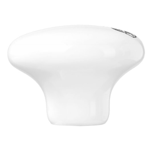 白黒カニのヴィンテージの芸術 セラミックノブ (側面)